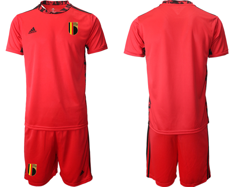Men 2021 European Cup Belgium red goalkeeper Soccer Jersey1